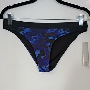 NWT Athleta Blue Freestyle Camo Bikini Bottoms Women's Size Small Summer Cheeky